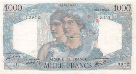 France 1000 Francs Minerve et Hercule - 23-08-1945 Série F.113 - TTB