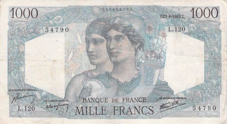France 1000 Francs Minerve et Hercule - 23-08-1945 Série L.120 - PTTB