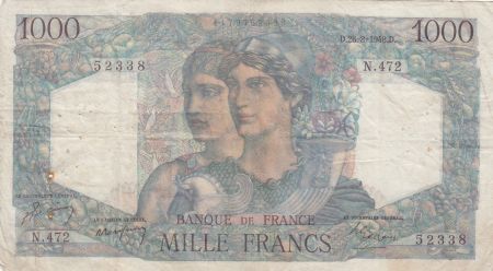 France 1000 Francs Minerve et Hercule - 26-08-1948 - Série N.472