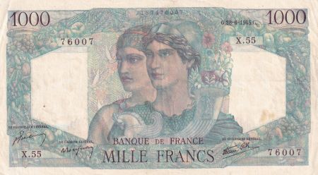 France 1000 Francs Minerve et Hercule - 28-06-1945 - Série X.55 - TTB