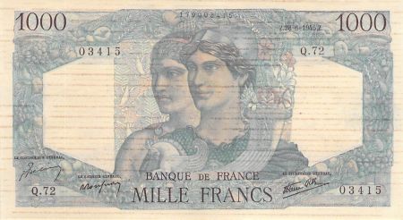France 1000 Francs Minerve et Hercule - 28-06-1945 Série Q.72 - PSUP