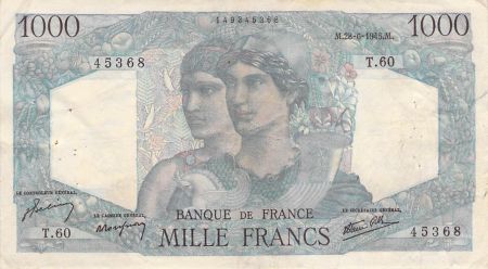France 1000 Francs Minerve et Hercule - 28-06-1945 Série T.60 - TTB