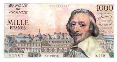 France 1000 Francs Richelieu - 01-03-1956 Série O.239 - TB