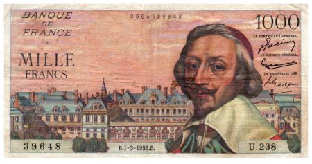 France 1000 Francs Richelieu - 01-03-1956 SérieU.238