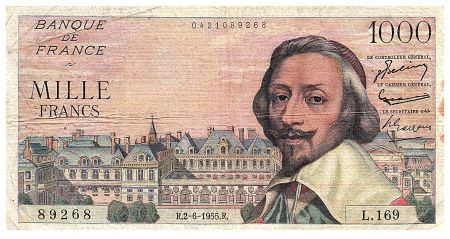 France 1000 Francs Richelieu - 02-06-1955 - Série L.169 - Fay.42.14