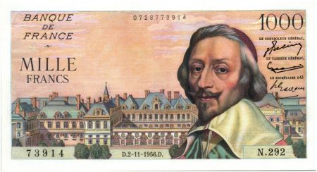 France 1000 Francs Richelieu - 02-11-1956 Série N.292