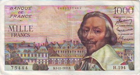 France 1000 Francs Richelieu - 03-11-1955 Série H.194