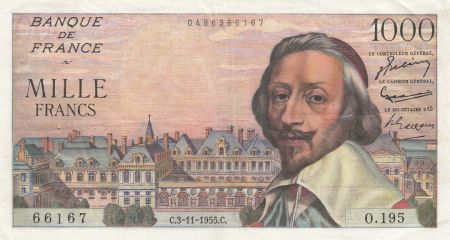 France 1000 Francs Richelieu - 03-11-1955 Série O.195
