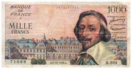 France 1000 Francs Richelieu - 04-10-1956 Série B.269 - TB+