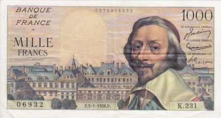 France 1000 Francs Richelieu - 05-01-1956 Série K.231