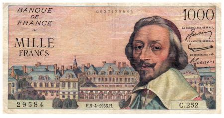 France 1000 Francs Richelieu - 05-04-1956 Série C.252 - TTB