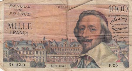 France 1000 Francs Richelieu - 07-01-1954 - Série F.26- Fay.42.04