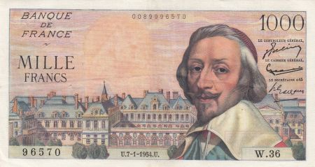 France 1000 Francs Richelieu - 07-01-1954 Série W.36 - TTB