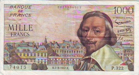 France 1000 Francs Richelieu - 07-03-1957 Série P.322