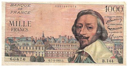 France 1000 Francs Richelieu - 07-04-1955 - Série B.144 - Fay.42.12