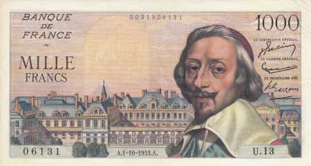 France 1000 Francs Richelieu - 1953 - Série U.13