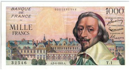 France 1000 Francs Richelieu - 1953
