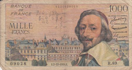 France 1000 Francs Richelieu - 1954 - Série R.89
