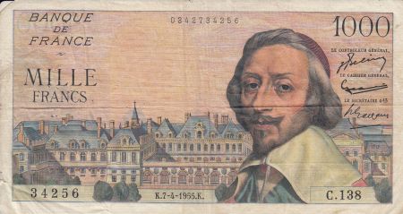France 1000 Francs Richelieu - 1955 - Série C.138