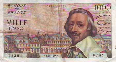 France 1000 Francs Richelieu - 1955