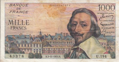 France 1000 Francs Richelieu - 3-11-1955 - Série U.194
