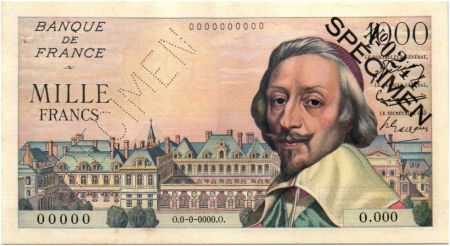 France 1000 Francs Richelieu - Spécimen 0-0-0000