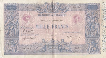 France 1000 Francs Rose et Bleu - 06-09-1919 - Série D.1294