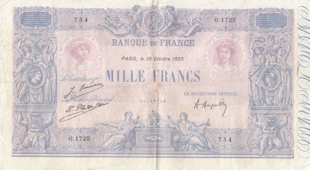 France 1000 Francs Rose et Bleu - 10-10-1923 - Série O.1725