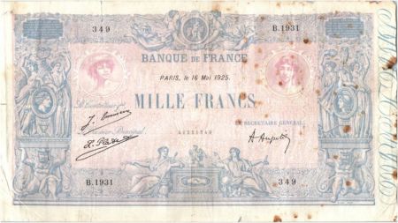 France 1000 Francs Rose et Bleu - 16-05-1925 Série B.1931