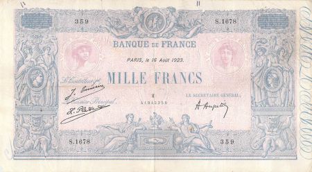 France 1000 Francs Rose et Bleu - 16-08-1923 - Série S.1678 - TB