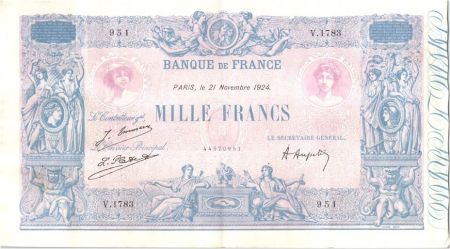 France 1000 Francs Rose et Bleu - 21-11-1924 Série V.1783