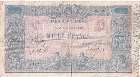 France 1000 Francs Rose et Bleu - 24-10-1919 - Série E.1335 - TB