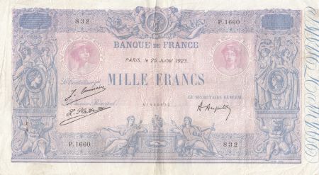 France 1000 Francs Rose et Bleu - 25-07-1923 - Série P.1660