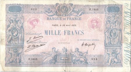 France 1000 Francs Rose et Bleu - 28-04-1925 Série F.1915