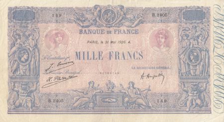 France 1000 Francs Rose et Bleu - 31-05-1926 Série B.2405