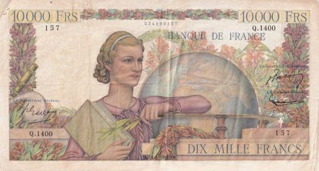 France 10000 Francs - Génie Français - 04-05-1951 - Série Q.1400 - F.50.50