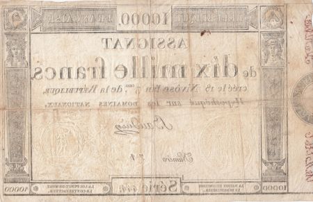 France 10000 Francs 18 Nivose An III - 7.1.1795 - Sign. Bauduin