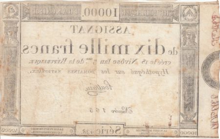 France 10000 Francs 18 Nivose An III - 7.1.1795 - Sign. Poullain