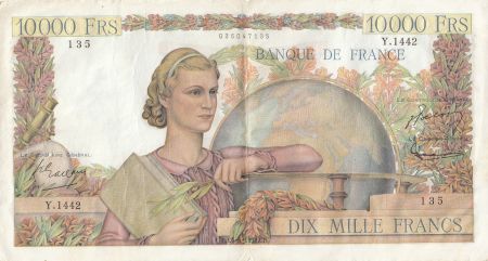 France 10000 Francs Génie Français - 04-05-1951 Série Y.1442-135 - pTTB