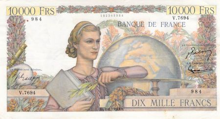 France 10000 Francs Génie Français - 04-11-1954 Série V.7694 - TTB