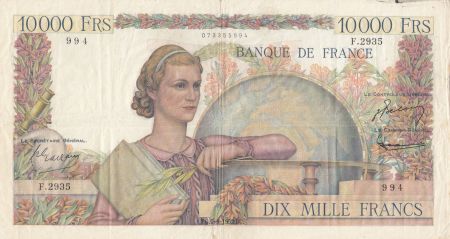 France 10000 Francs Génie Français - 04-12-1952 - Série F.2935 - P.TTB