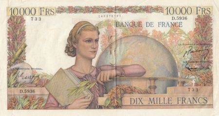 France 10000 Francs Génie Français - 05-11-1953 Série D.5936 - TTB