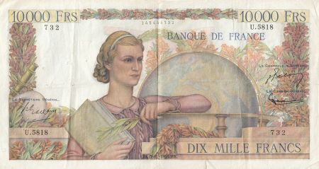 France 10000 Francs Génie Français - 05-11-1953 Série U.5818 - TB+