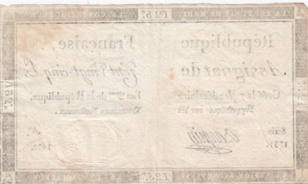 France 125 Livres - 7 Vendémiaire An II - 1793 - Sign. Bacquin