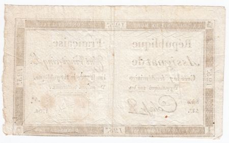 France 125 Livres - 7 Vendémiaire An II - 1793 - Sign. Colasse - TTB