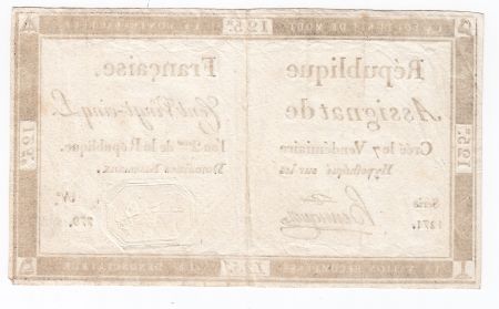 France 125 Livres - 7 Vendémiaire An II - 1793 - Sign. Henriquez - TTB+