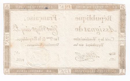 France 125 Livres - 7 Vendémiaire An II - 1793 - Sign. Le Claireff - TTB