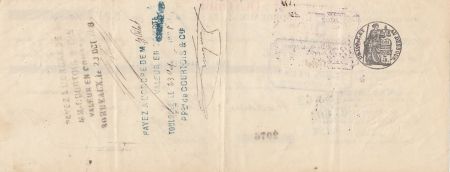 France 14.25 francs - Reçu de chèque de banque - Fenaille et Despeaux - 31-10-1908