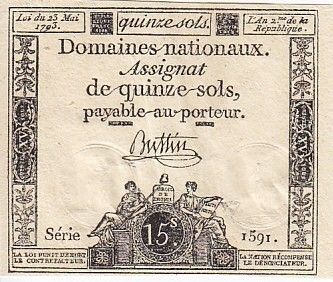France 15 Sols Liberté et Droit (23-05-1793) - Sign. Buttin