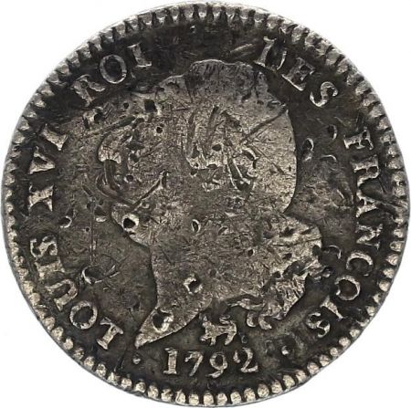 France 15 Sols Louis XVI - Génie - 1792 A